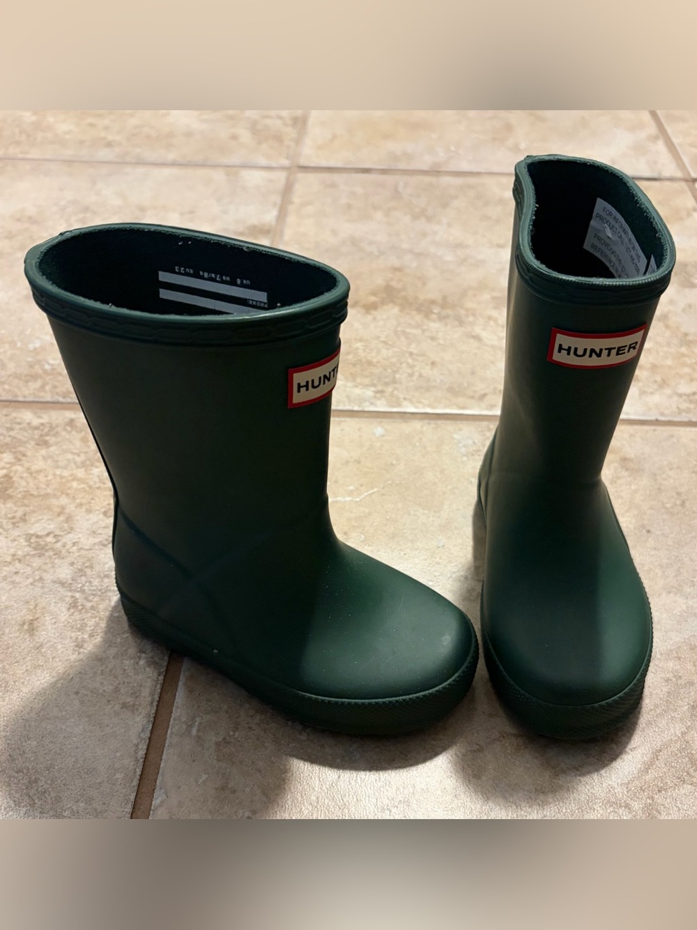 Hunter Dark Green Kids Rain Boots